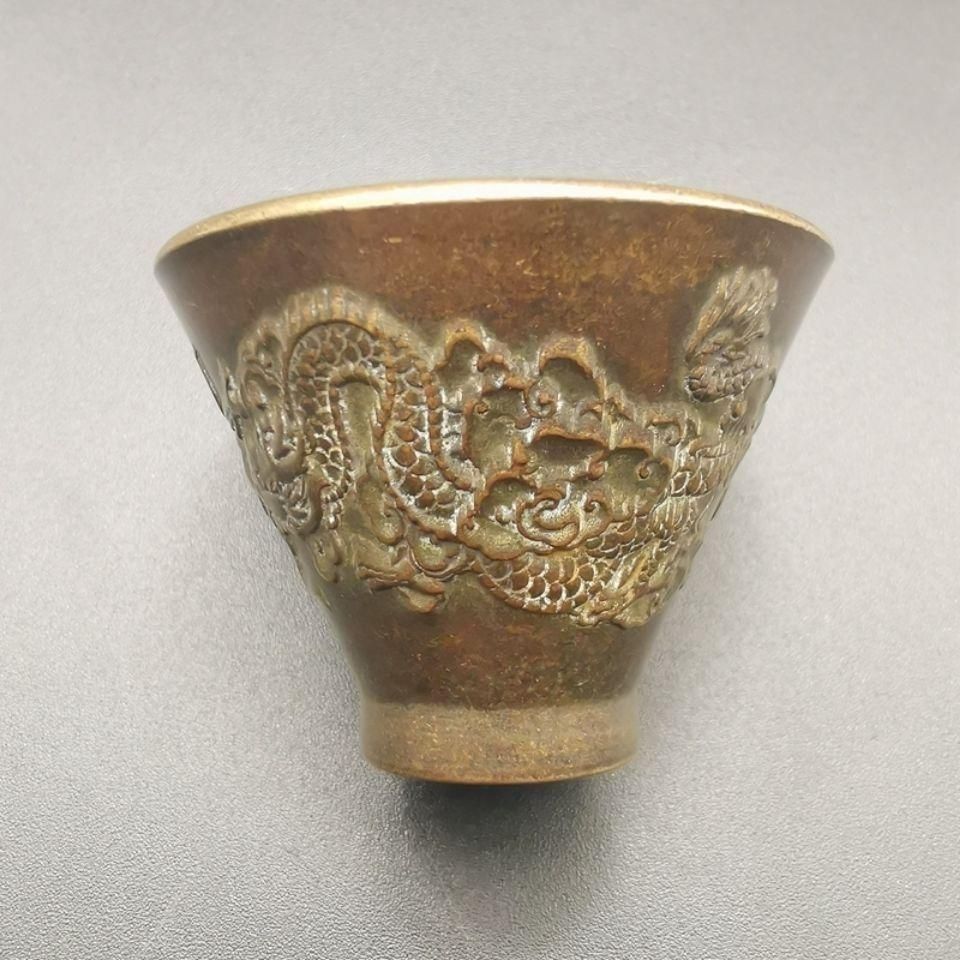 銅 細工 彫刻龍紋杯 装飾品 現代工芸品 美術品 置物 銅 細工 彫刻龍紋杯 装飾品 現代工芸品 美術品 置物（中国北京