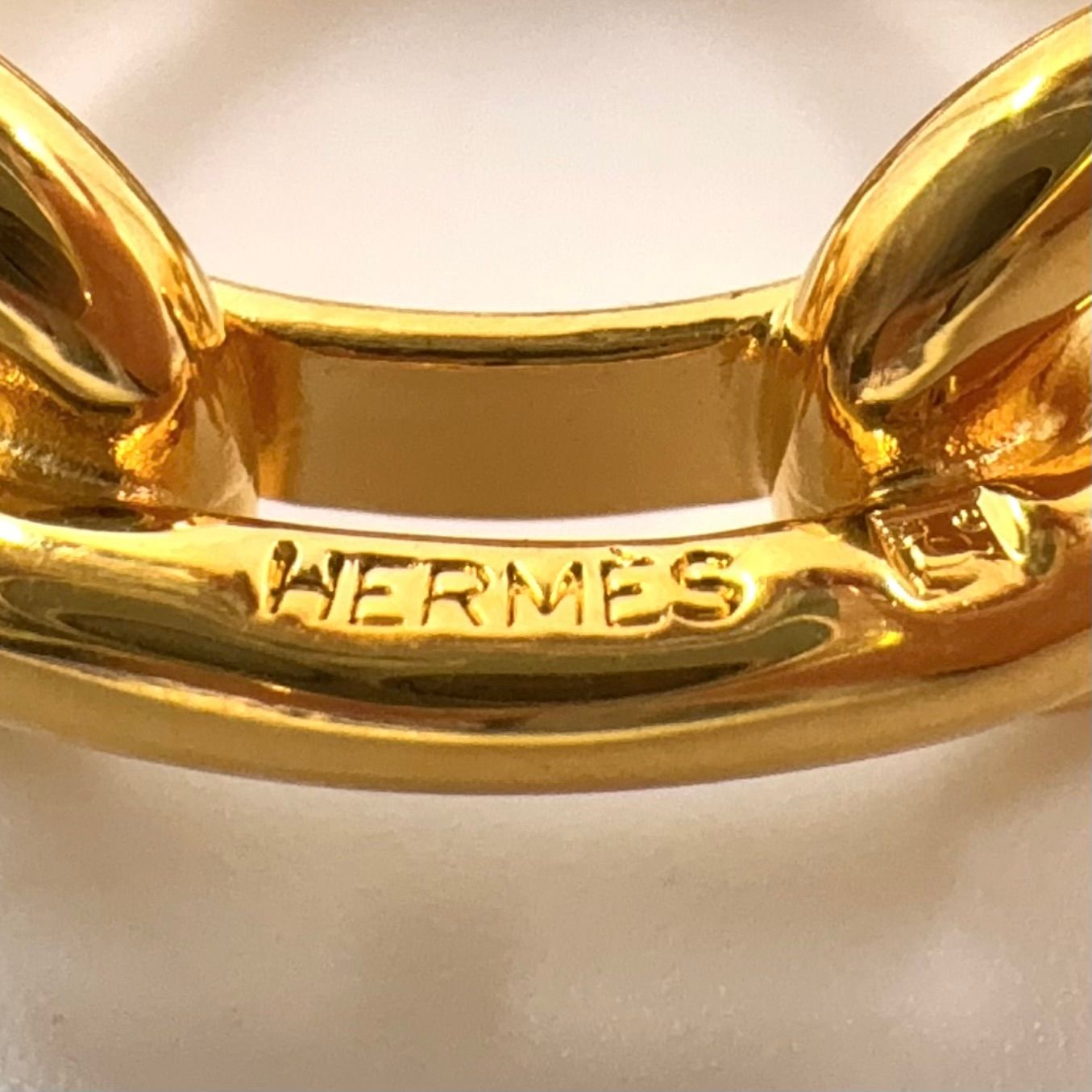 HERMES スカーフリング シェーヌダンクル GP ゴールド 小物
