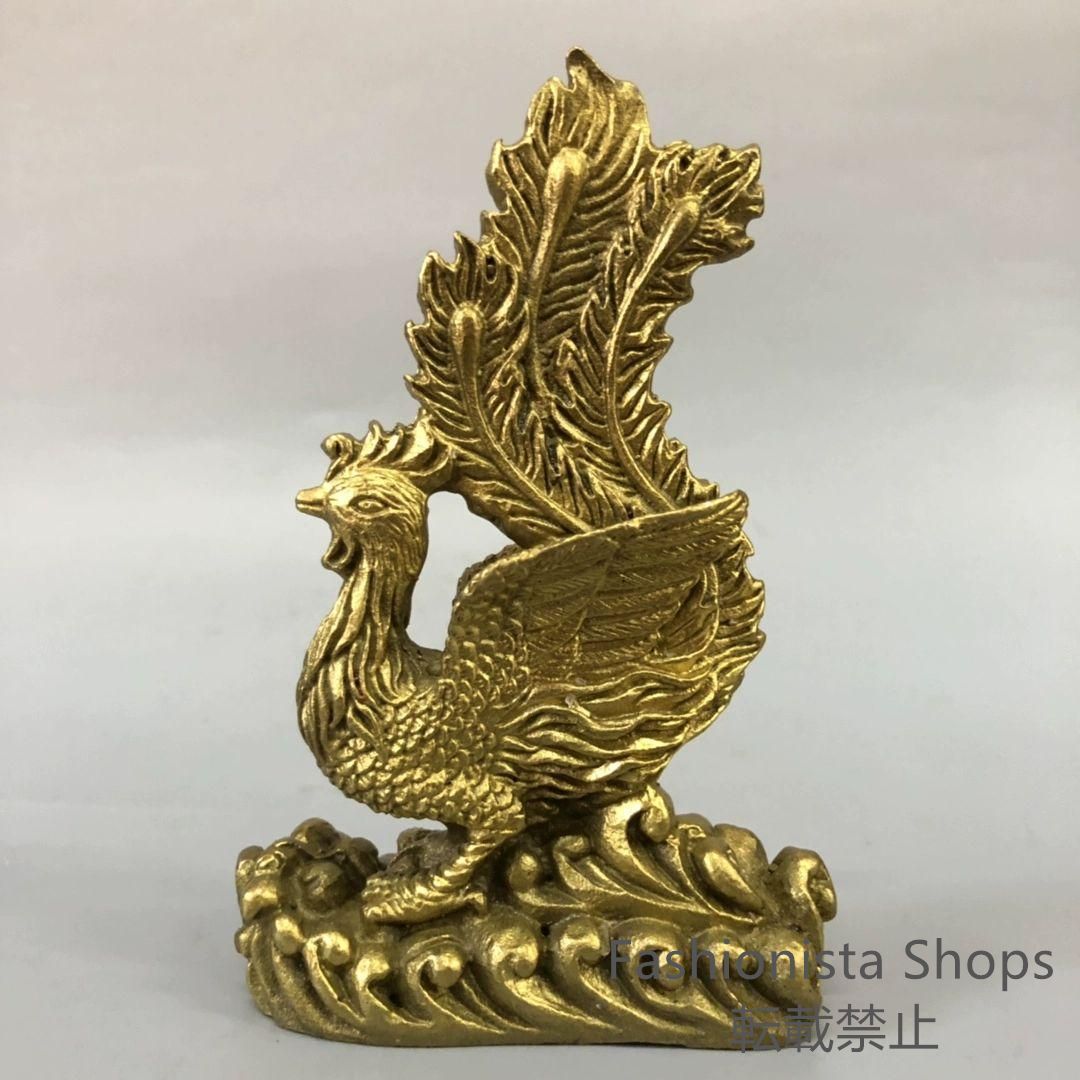 銅器 鳳凰 鳳来儀 客間 玄関 書架装飾品 工芸品 開運 風水 置物ml330cp3