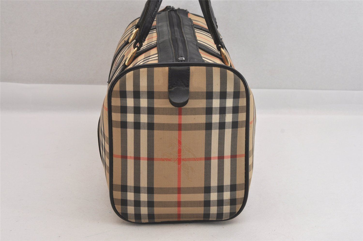 バーバリー ボストンバッグ キャンバス×レザー ノバチェック BURBERRY