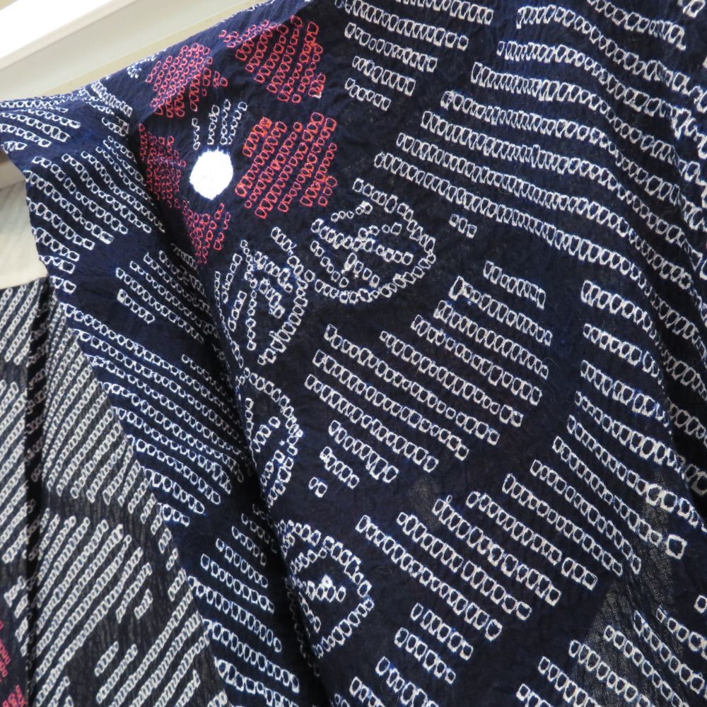 浴衣 絞り 絞り浴衣 藍 白 青 ピンク 花デザイン 仕立て上がり 夏物