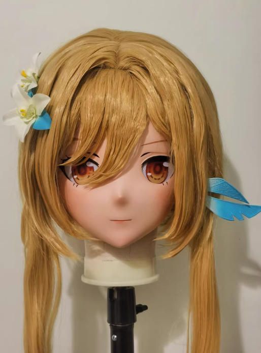 全頭マスク ロック付き NO.1149 フルマスク ドール ヘッドロリータ人形 コスプレ マスク 仮装 着ぐるみ 二次元 UBS-PPNI_AC_ID