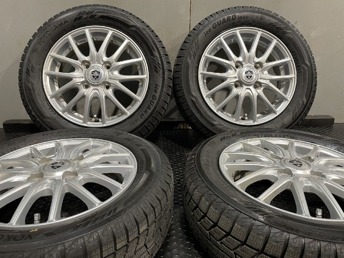 タイヤ走行短め【YOKOHAMA iG60 155/65R13】スタッドレス【ESTROSA エステローザ 13インチ 4J4HPCD100+43】23年製 ライフ等　(MTM530)