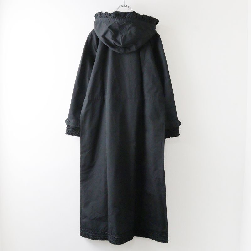 美品 カネコイサオ KANEKO ISAO ピコフリルフーデッドロングコート 