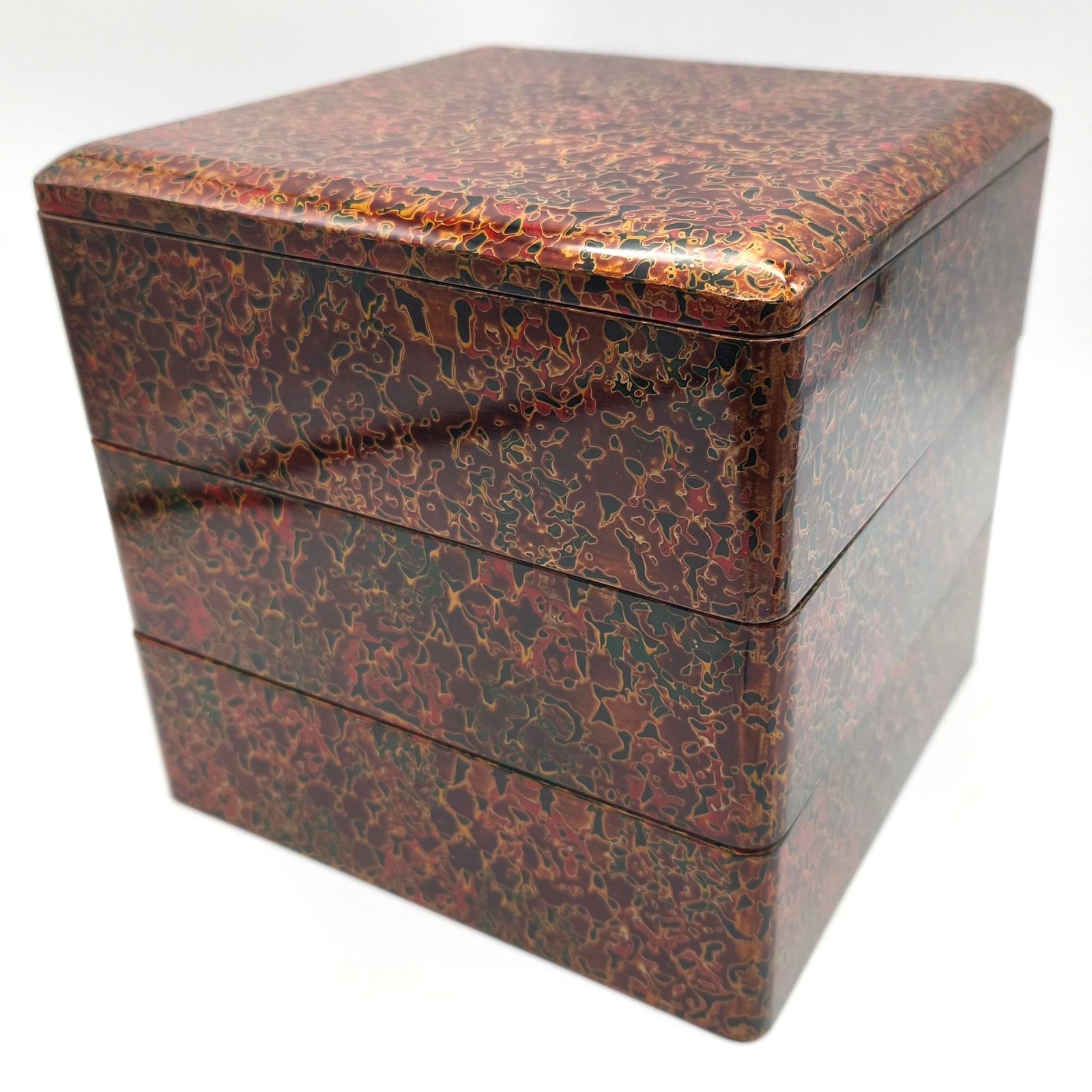 津軽塗（唐塗）バカ塗り・重箱・三段重・漆器・伝統工芸・No.250917-26