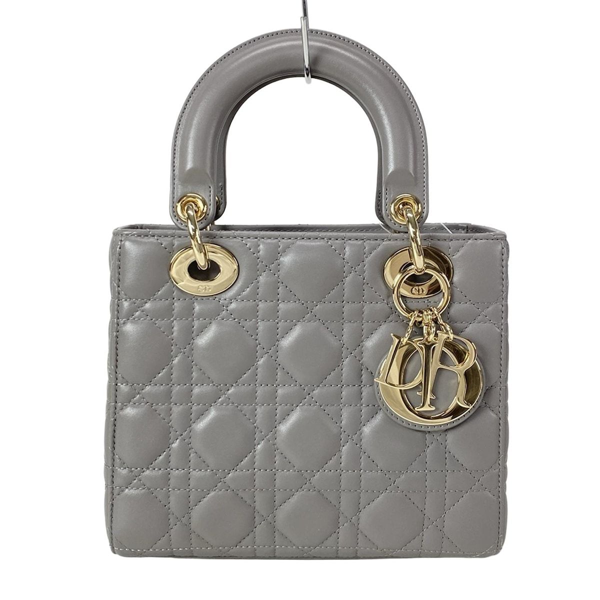 ディオール|クリスチャンディオール ハンドバッグ レディディオール|MY ABCDIOR バッグ スモール グレー ゴールド金具 ラムスキン
