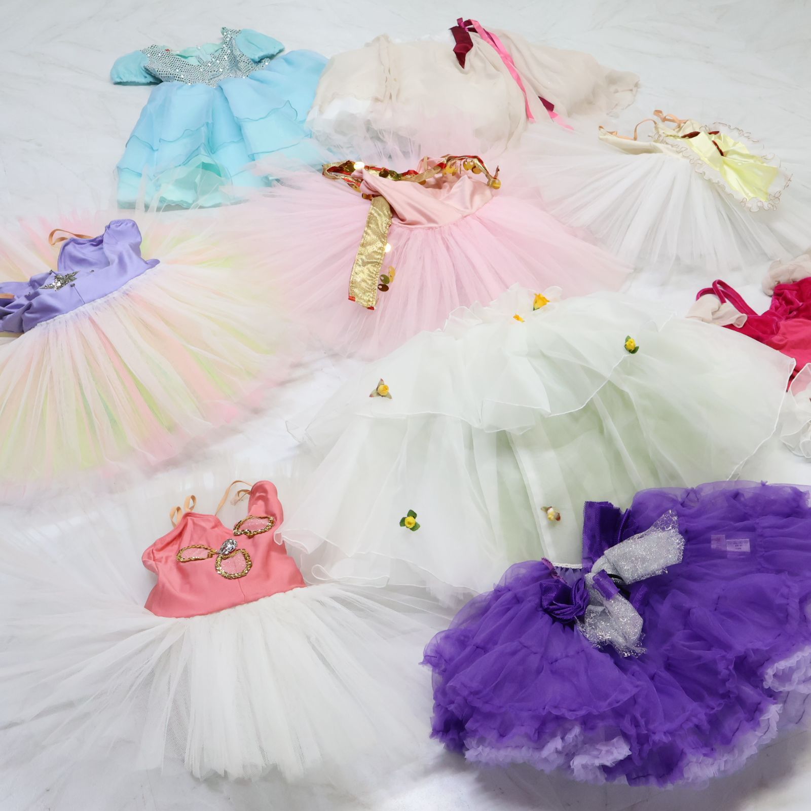 stina スティナ キッズバレエ フリル 花柄 レオタード S 110 120