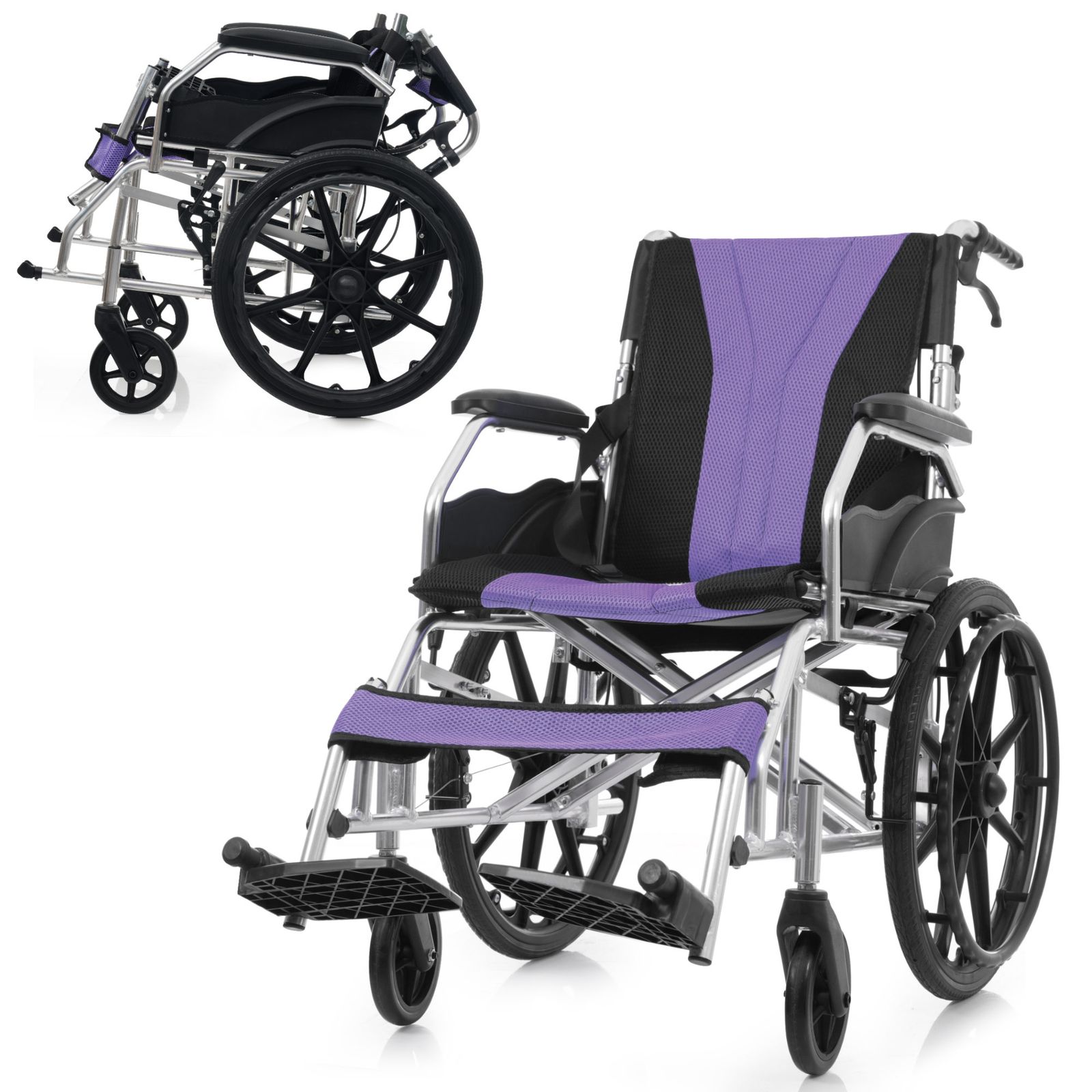 9%割」 軽量アルミ製折りたたみ自走式車椅子 自走と介護兼用 室内・