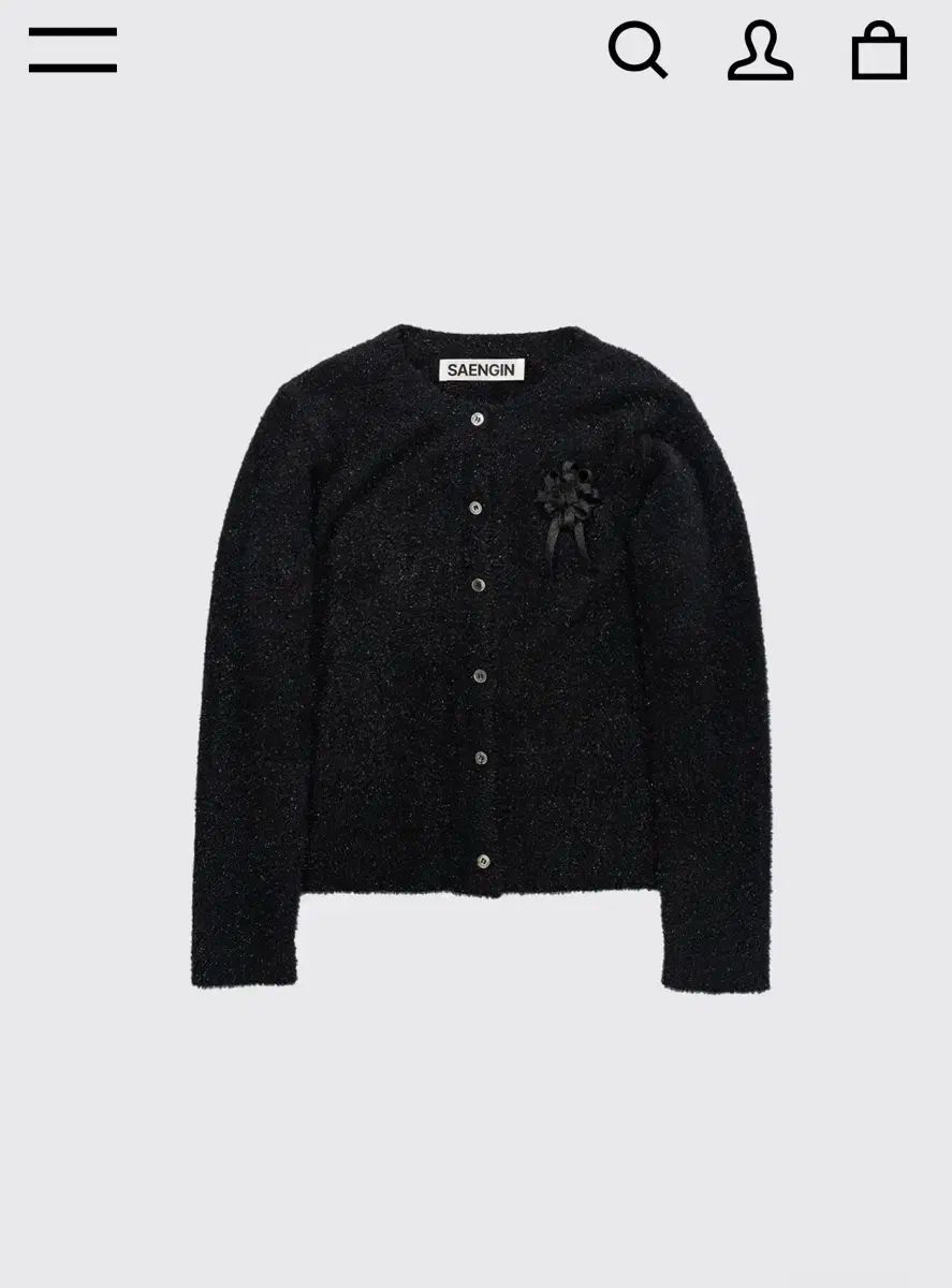 Saenginstudios TINSEL KNIT BUTTON CARDIGAN