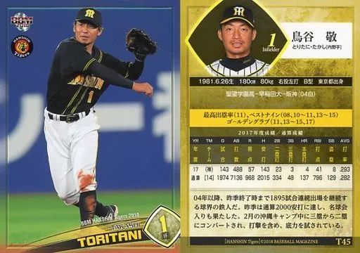 鳥谷　敬　2010年ベースボールカード BBM2010 阪神タイガース75周年記念カード レギュラーカード No