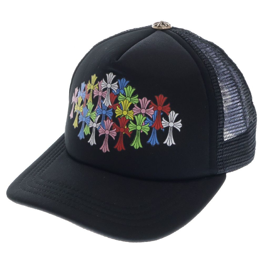 CHROME HEARTS (クロムハーツ) MULTI COLOR SEMETERY CROSS TRUCKER CAP マルチセメタリークロスプリントトラッカーキャップ ブラック