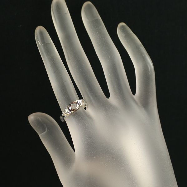 【メーカー再生品】 ブラウンダイヤ ダイヤモンド 1.025ct コンビカラー 一粒 リング アクセサリー