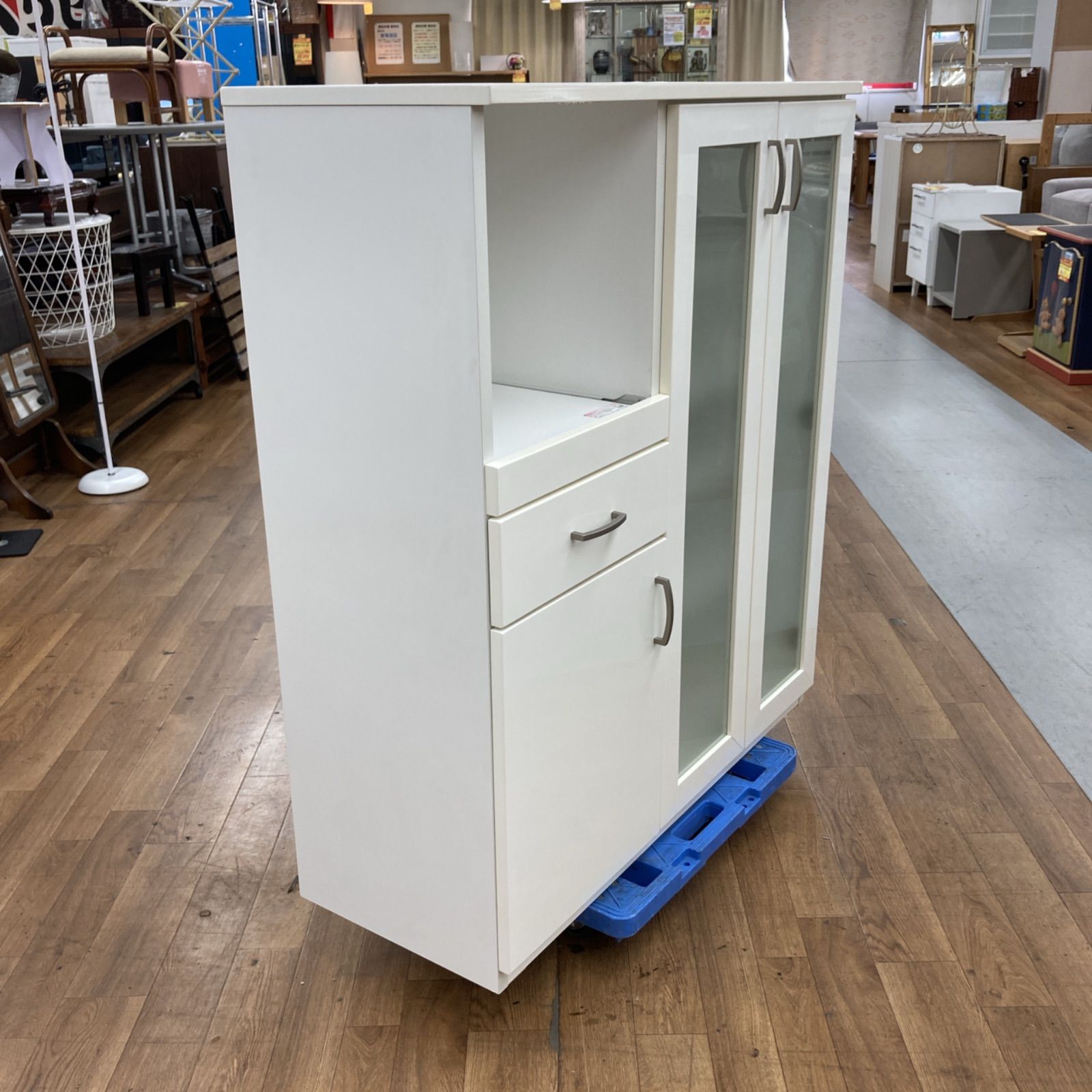 名古屋市近郊送料設置無料 NITORI ニトリ ガラス扉キッチン台 食器棚 幅100cm NEXPOTALLINN_EU