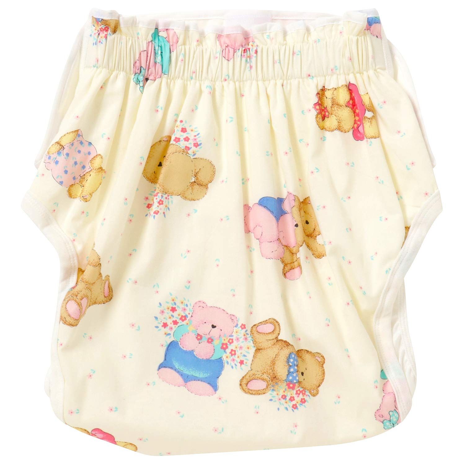 ママミッケ おむつカバー 股おむつ 大人用 かわいい マジックテープ サイズ調整 快適 防水加工 くま はな M