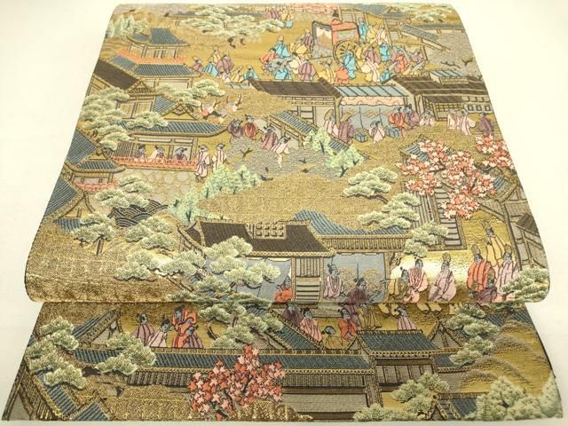 平和屋着物○お召 間道 正絹 逸品 AAAZ7561zg