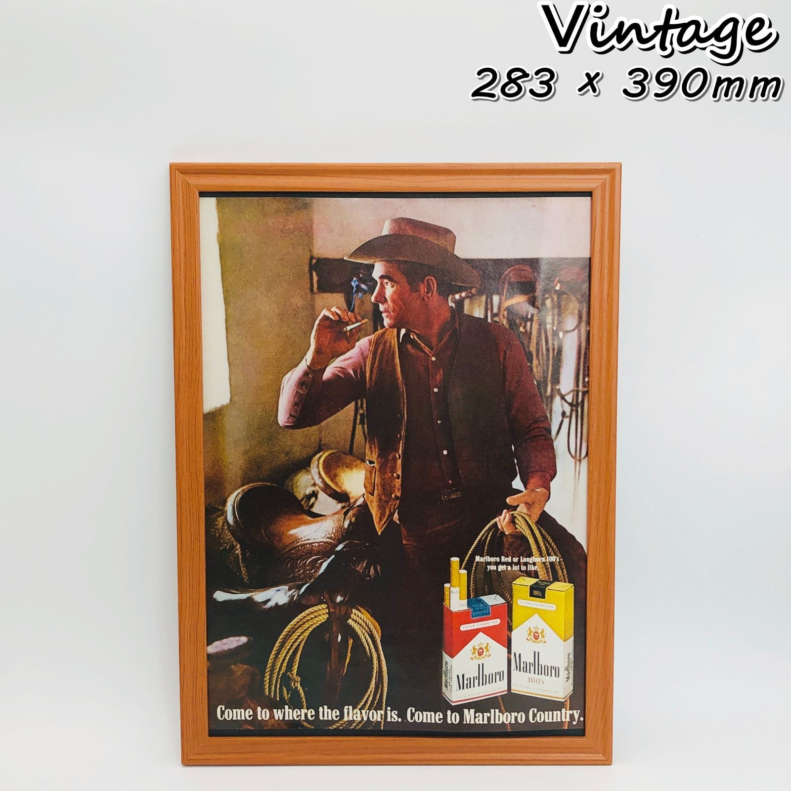 ビンテージ 広告 ポスター マルボロ 煙草 (Marlboro)1960's 額付 ※当時