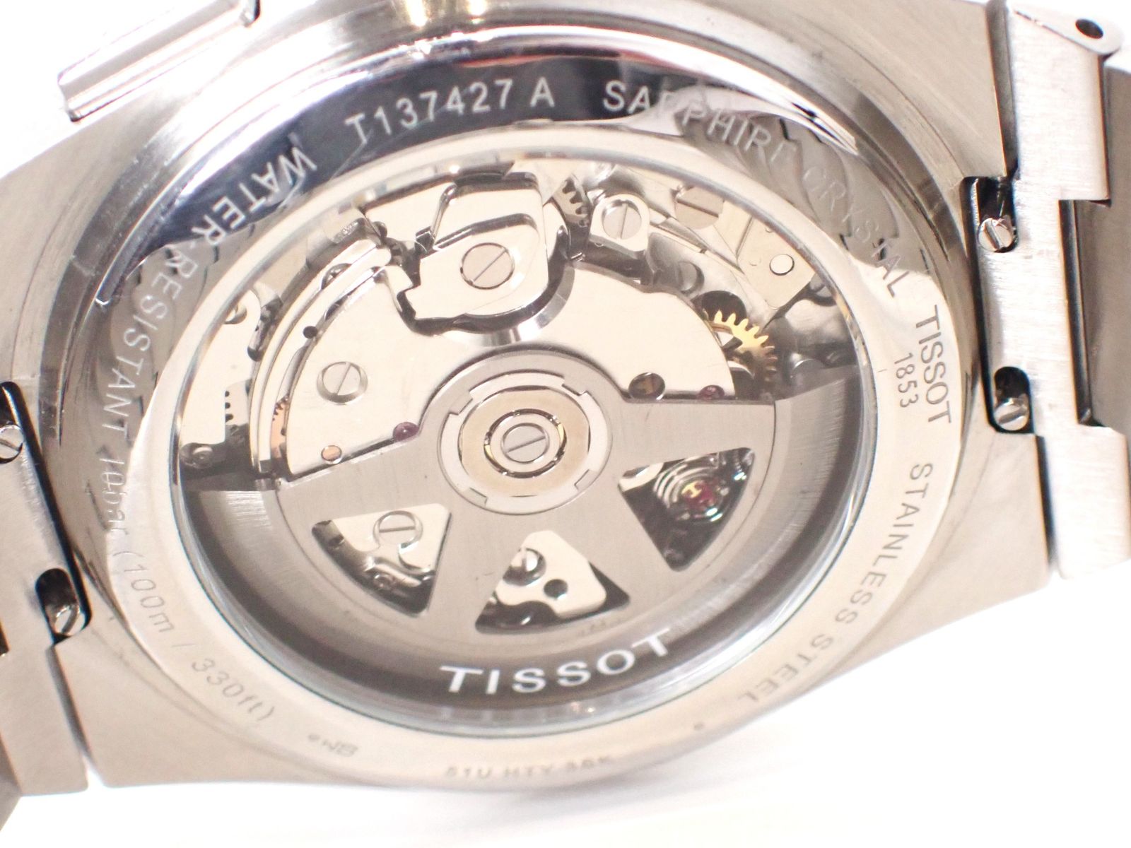 定価29万円ほど 極美品 TISSOT ティソ PRX T137.427.11.041.00 裏スケ メンズ 自動巻 腕時計 青文字盤