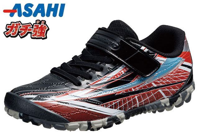  アサヒシューズ J045 ASAHI ガチ強 キッズスニーカー ジュニアスニーカー 運動靴 スクール 通園 通学 面ファスナー 長持ち 破れにくい 履きやすい 歩きやすい 子供 靴 2E ブラック 黒 スニーカー