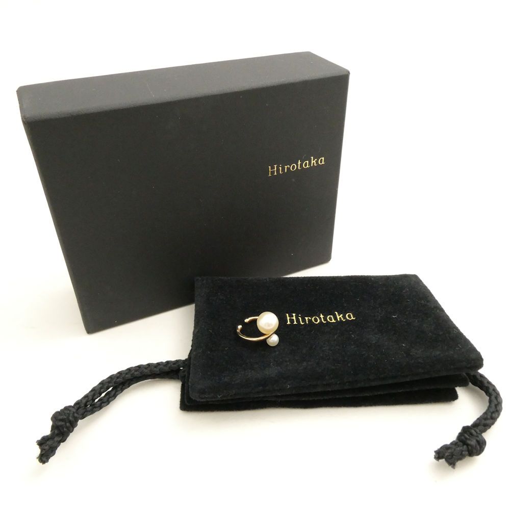 【美品】 Hirotaka ヒロタカ パール キャッチ K10 アコヤパール ダイヤモンド イヤーカフ
