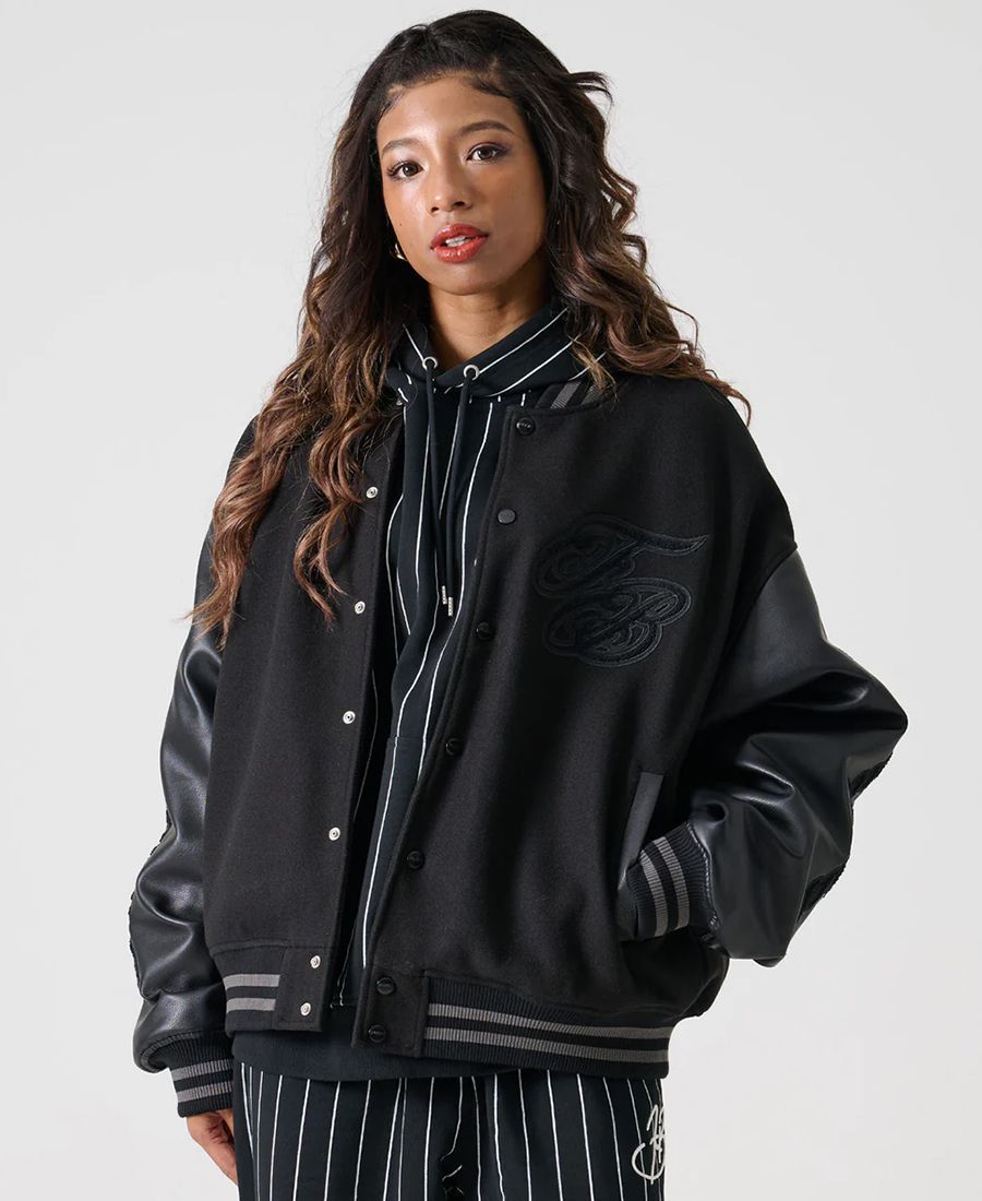 FUBU VARSITY JACKET【BLACK】(フブ メンズ 大きいサイズ スタジャン