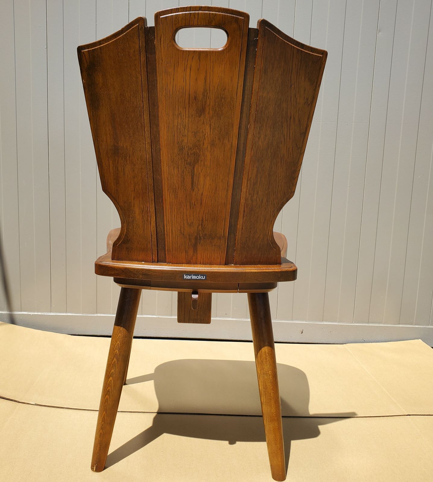 オールドカリモク　ルスティック　椅子　木製　ダイニングチェア　持ち手付き karimoku オールドカリモク RUSTIC ルスティック チェア