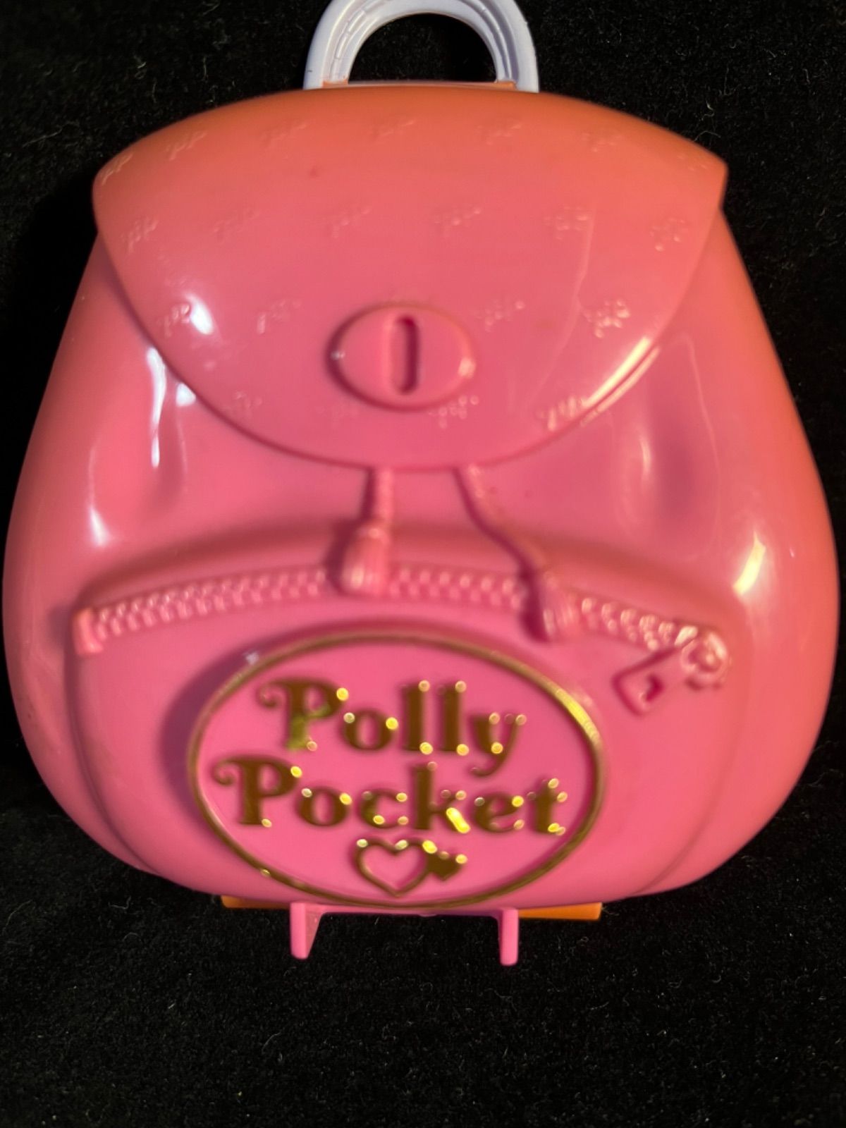 90's Vintage Polly POKET Polly Pocket Compact Figure Doll Miniature Playhouse Backpack Pink
