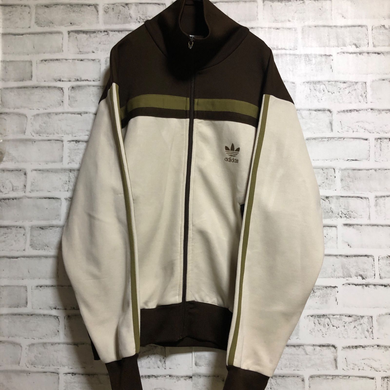 adidas 80s vintage トラックジャケット　ベージュ