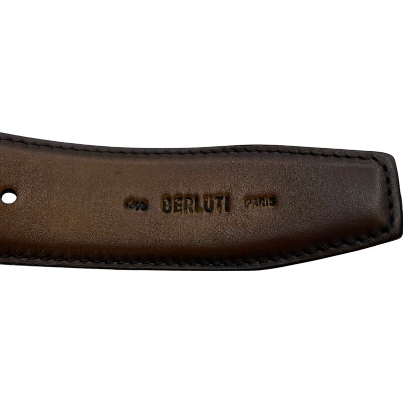 入手困難✨ ベルルッティ ベルト カリグラフィー 金具 レザー ブラウン系 ベルルッティ Berluti カリグラフィベルト 90cm ブラウン×カーキ