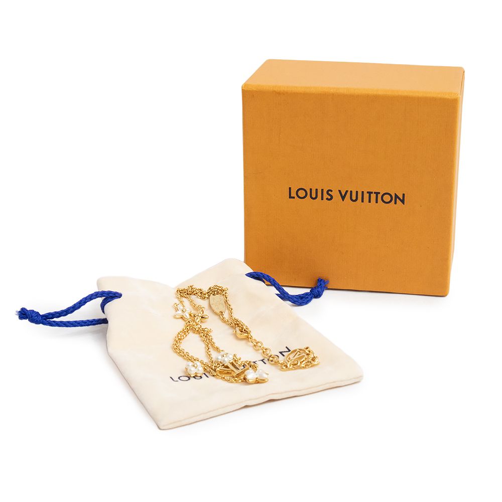 ルイ ヴィトン ネックレス LV フローラグラム ペンダント ゴールド  
