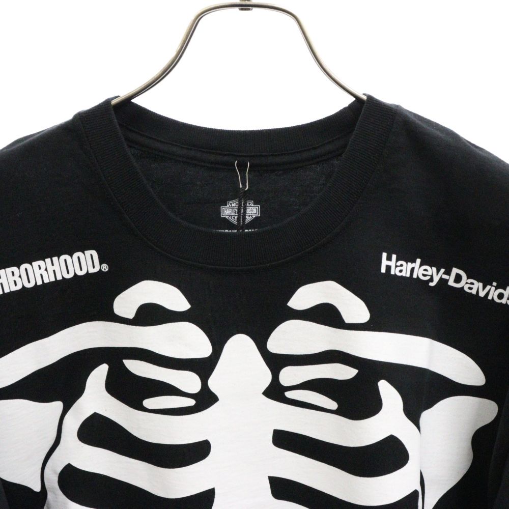 NEIGHBORHOOD (ネイバーフッド) 22AW×HARLEY-DAVIDSON H-D . CREWNECK LS . CO  ハーレーダヴィッドソン ボーンTシャツ ブラック 222PC05N-CS01