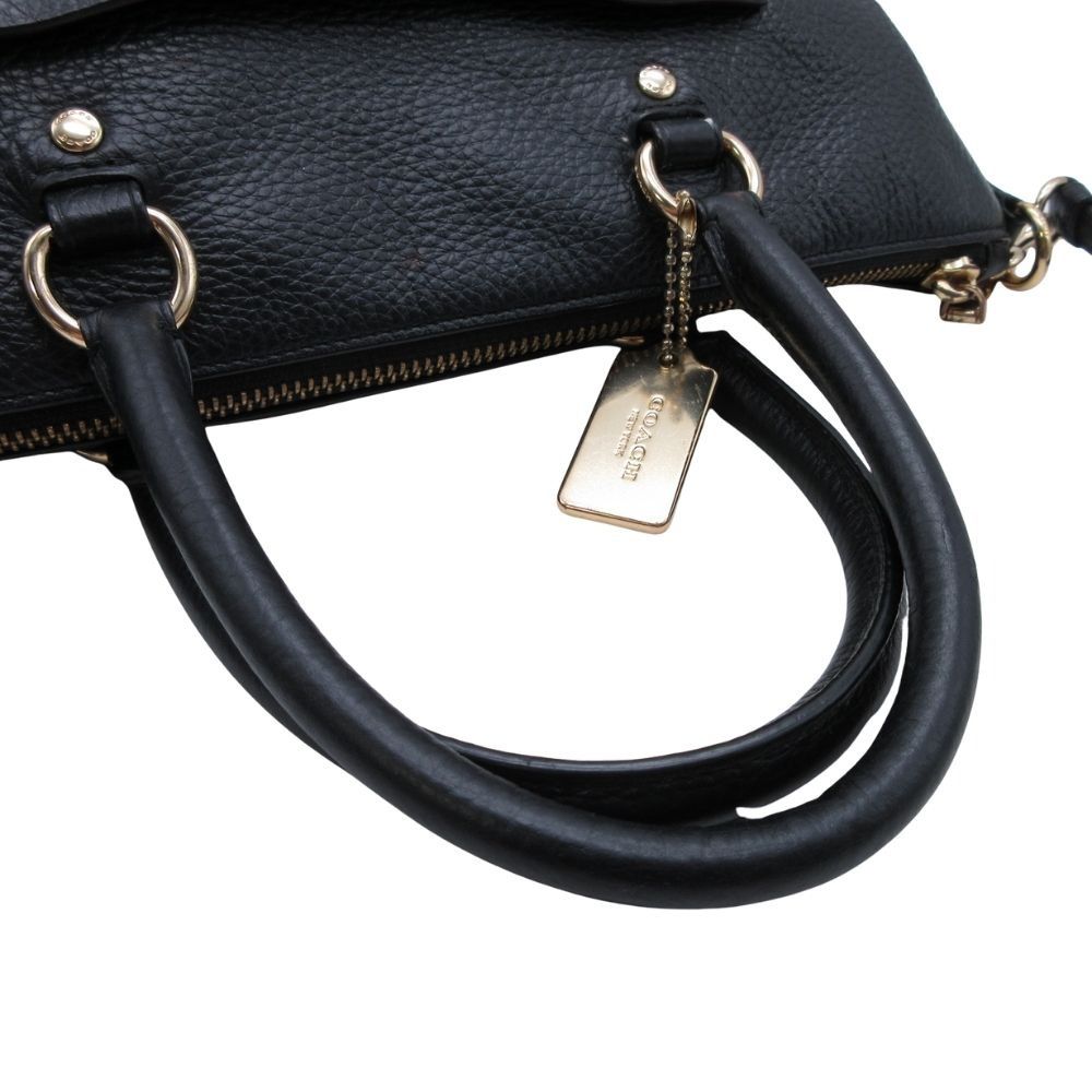 COACH 2WAY エマサッチェルショルダーバッグ レザー F31466極美品 コーチ バッグ アウトレット COACH F31466 IMBLK ミニ エマ