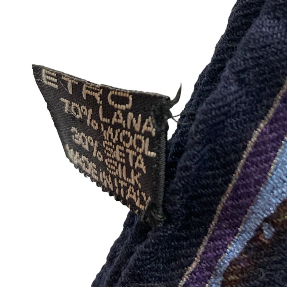 美品 ETRO エトロ ペイズリー柄 ウールシルク 大判 ストール ショール