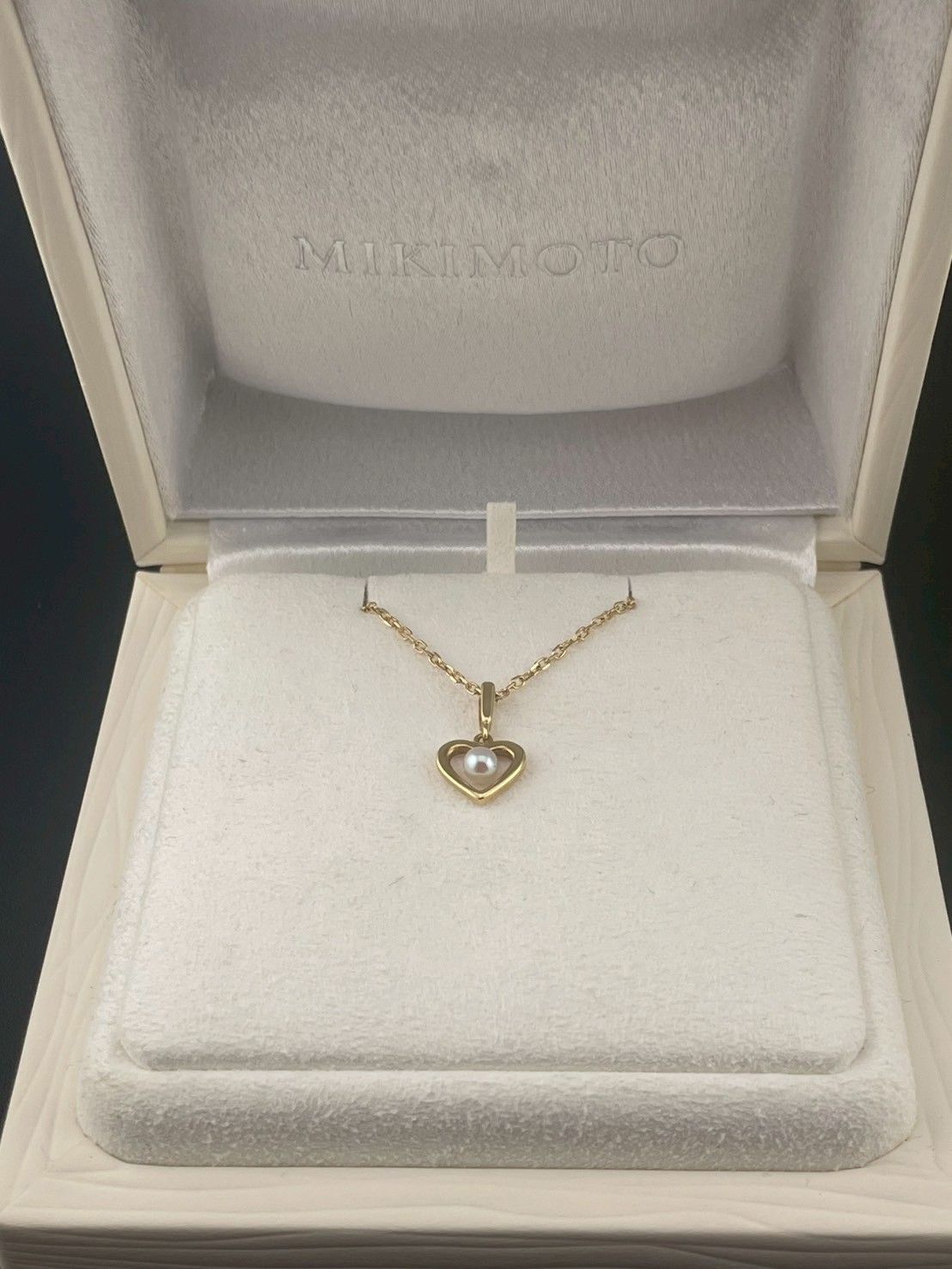 MIKIMOTO K18 ゴールド ハート型 ネックレス 中古品】 ミキモト MIKIMOTO K18YG ハートモチーフ パール