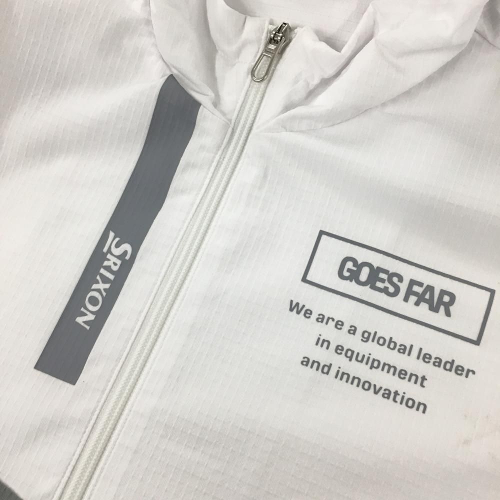 スリクソンバイデサント ジップパーカー 白×グレー 格子織生地