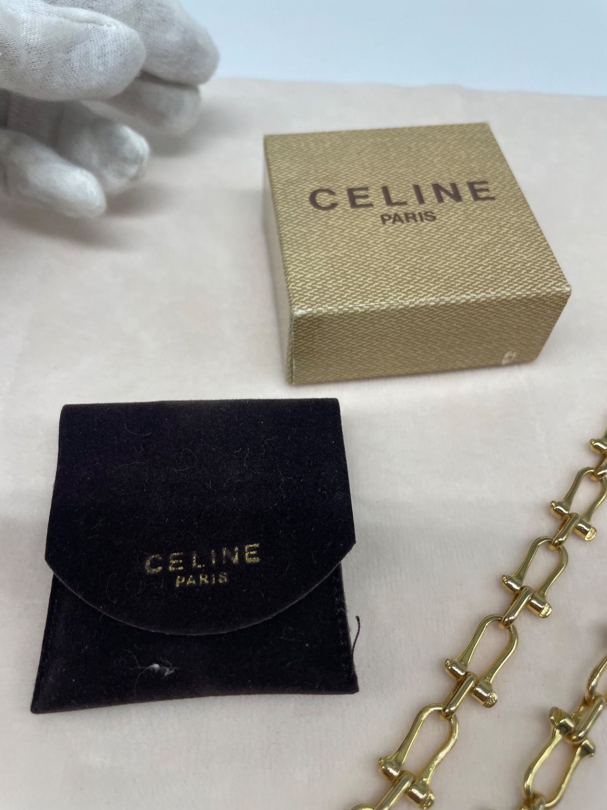 CELINE セリーヌ ヴィンテージ ネックレス チェーン ゴールド
