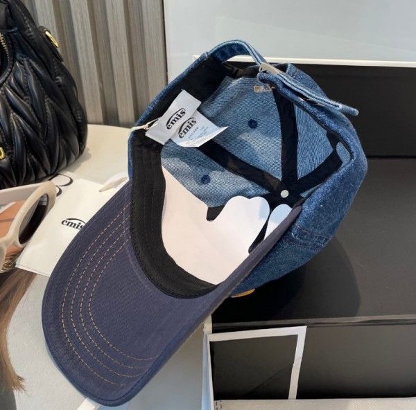 EMIS ☆韓国人気☆ WASHED DENIM BALL CAP_6colors キャップ