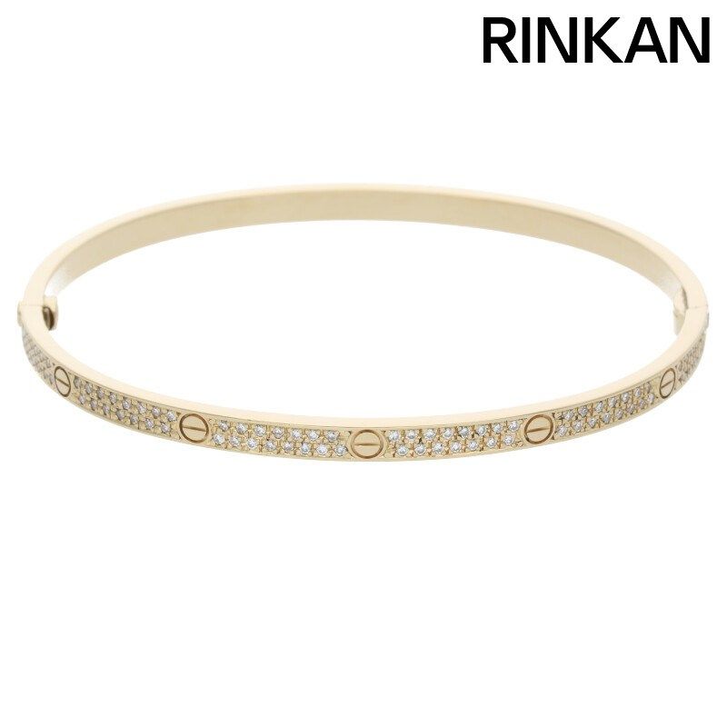 カルティエ  LOVE BRACELET SM ラブブレス K18YGアフターPAVEダイヤブレスレット メンズ 18