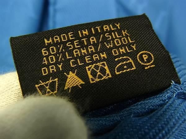 BVLGARI ブルガリ ストール ロゴマニア ブルー シルク60%×ウール40% レディース フリンジ