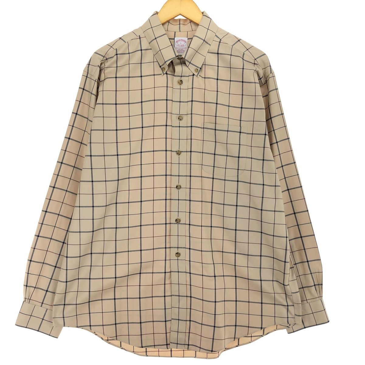古着 ブルックスブラザーズ Brooks Brothers Est.1818 長袖 ボタンダウンチェックシャツ メンズL相当/eaa485688