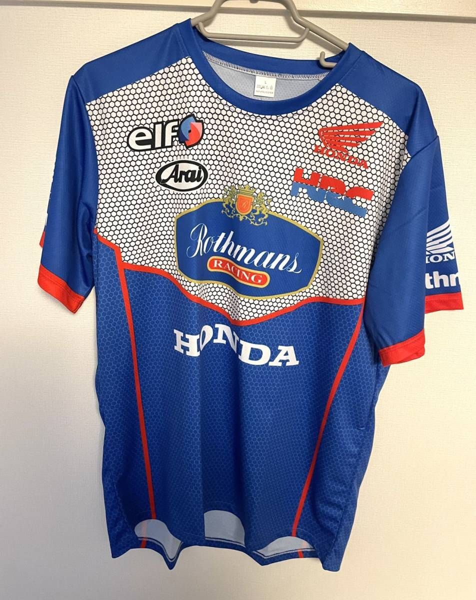 ホンダ　ロスマンズ　チームシャツ ☆アウトレット☆新品 L ロスマンズ Rothmans x honda MotoGP Tシャツ