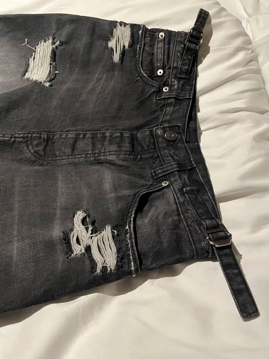  バレンシアガ ダメージ large バギーパンツ ウォッシュドブラック M その他 デニム ジーンズ