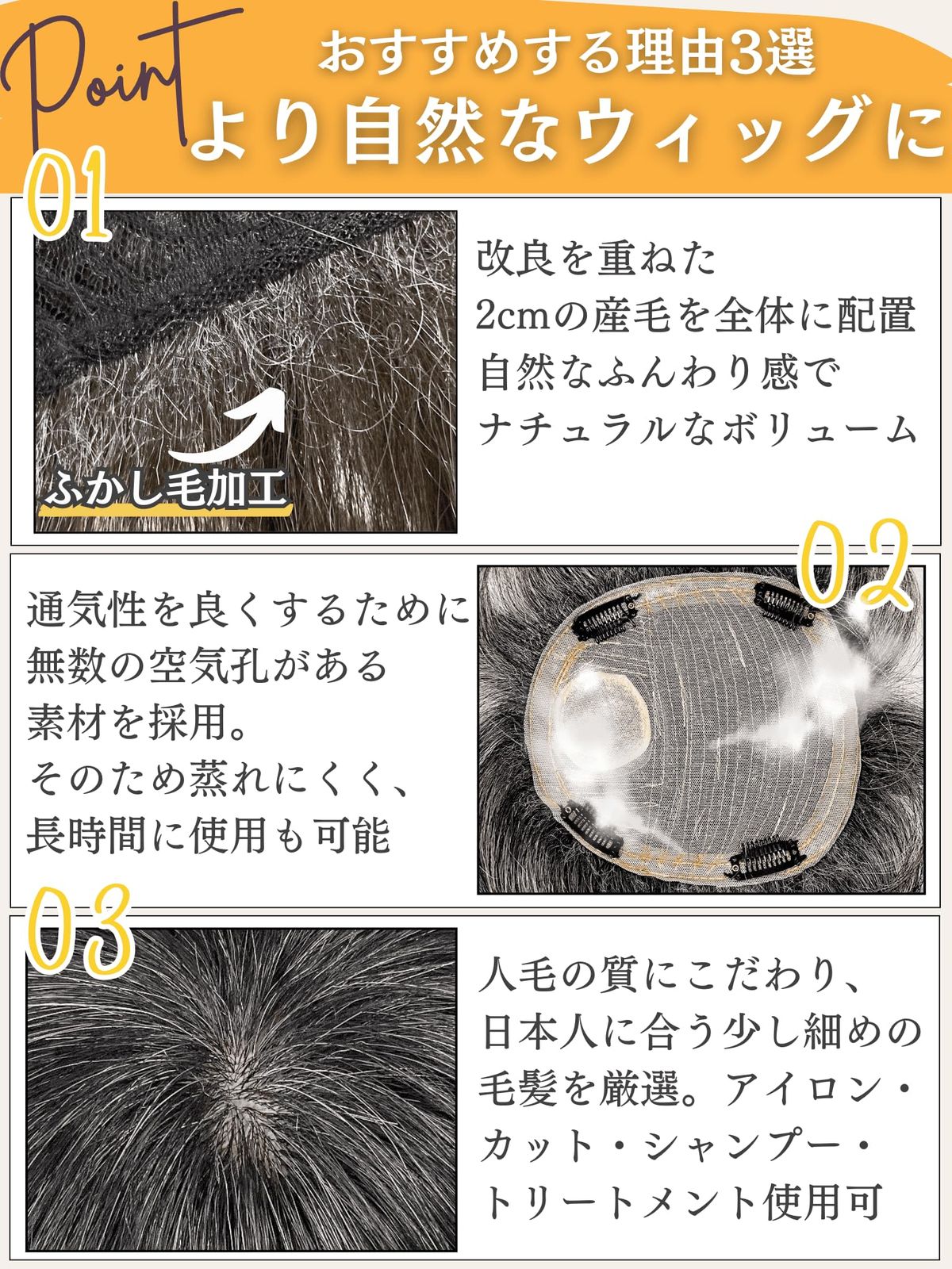 部分ウィッグ
