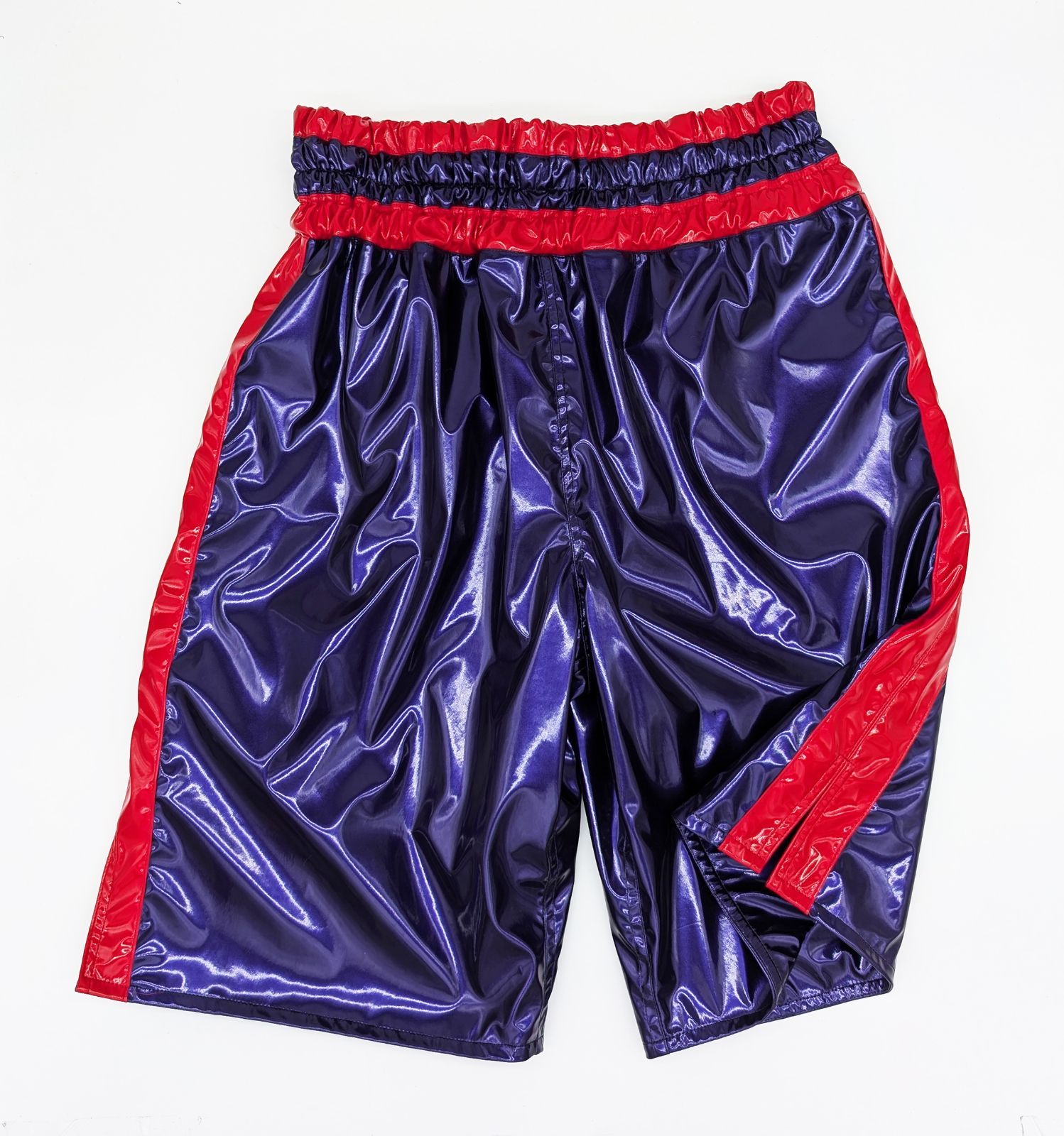 専用★エナメル生地のボクシングトランクス（エナメル裏地つき メンズＬ黒/青 専用☆エナメル生地のボクシングトランクス（エナメル裏地つき メンズ