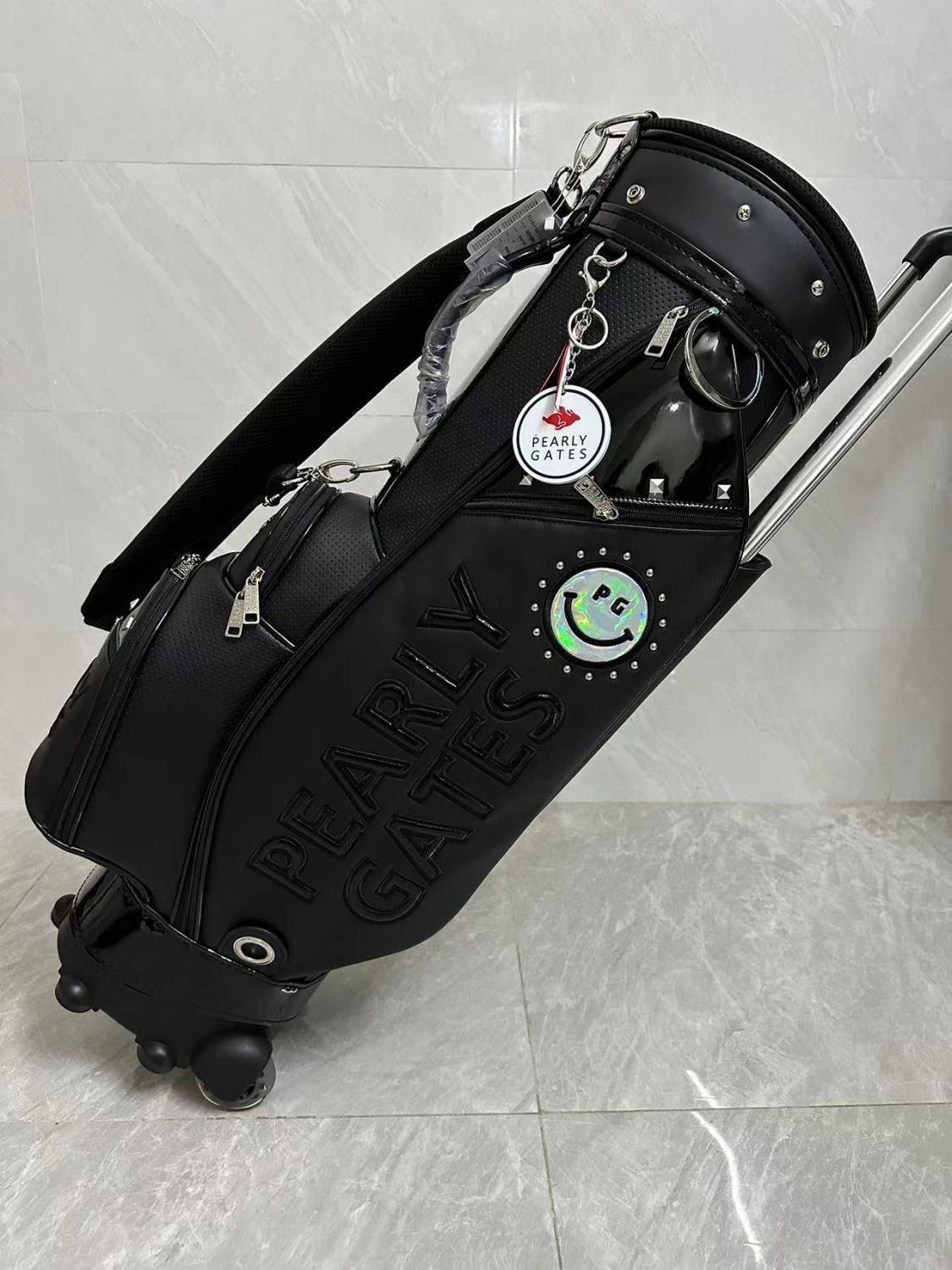 新品 パーリーゲイツ ブラック キャディバッグ ブラック - メルカリ