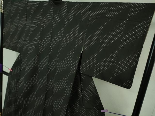 平和屋着物□極上 本場大島紬 十字絣 変わり市松 逸品 DZAA7261kh5