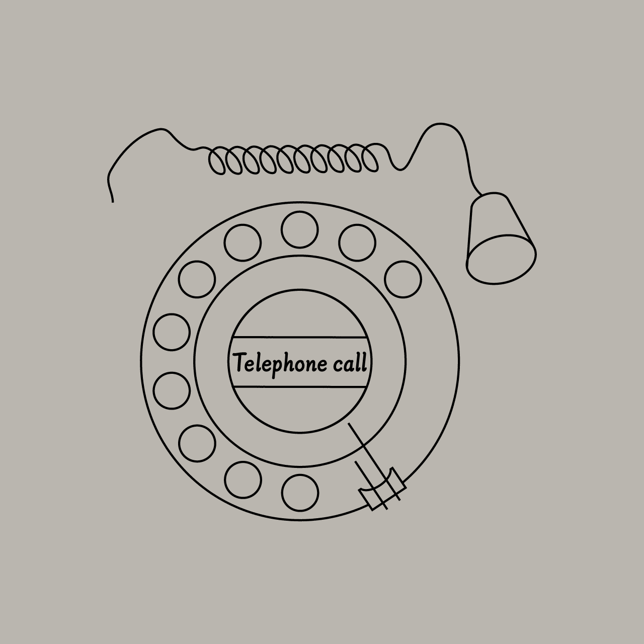 グラフィックロングTシャツ　Telephone call White -Long-