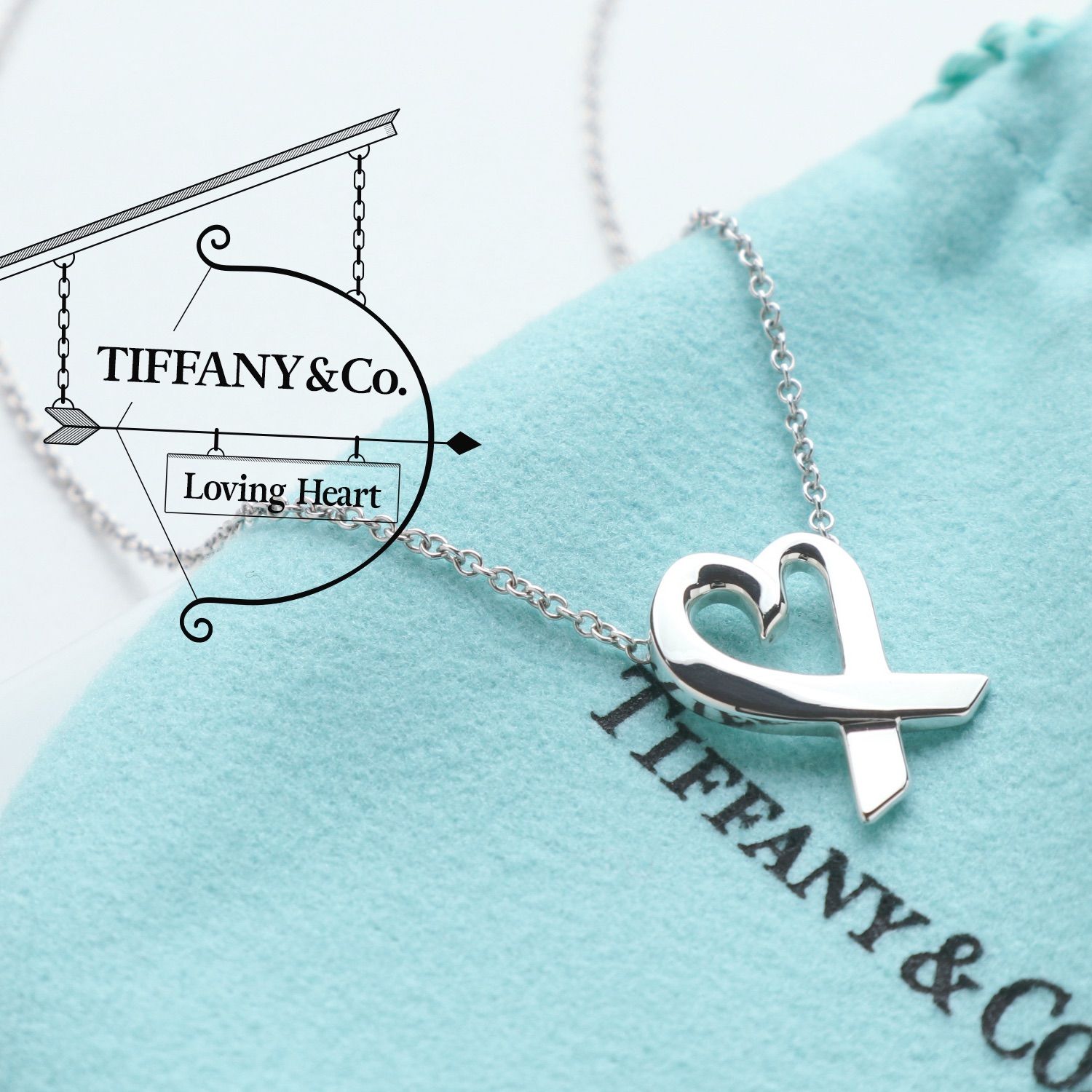 2023新発 美品 Tiffany ラビングハート＆キス アロー ブローチ希少美品 ...