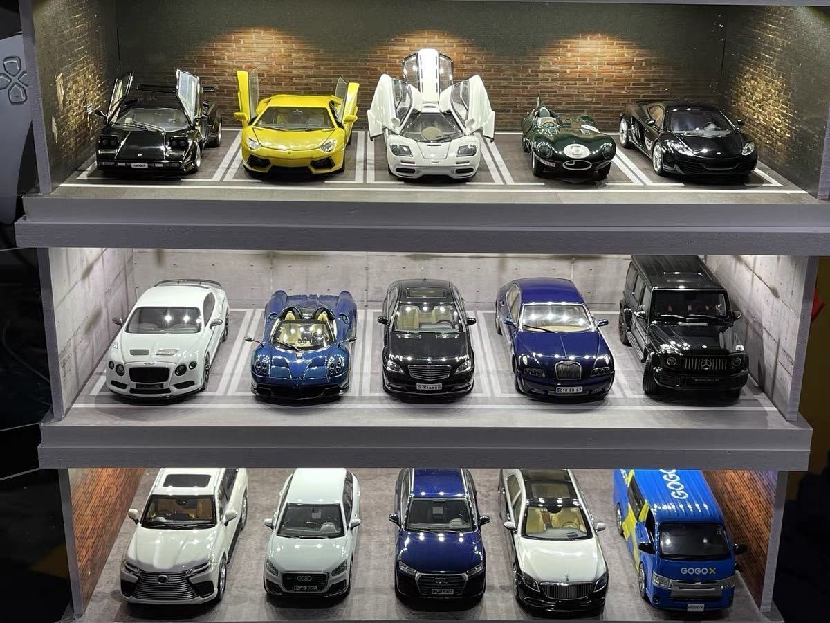 1 43 模型 ガレージ ミニチュア ミニカー等 ディスプレイ LED電装付きジオラマ ケース