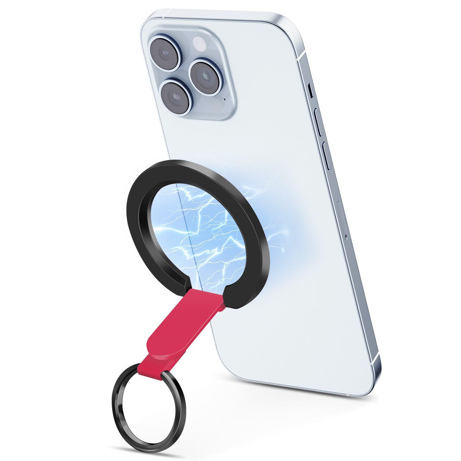 【数量限定】Android全機種対応 iPhone14/13/12 iPhoneシリーズ 落下防止 (ブラック) 簡単着脱 片手操作 iPhoneリング 携帯リング 卓上 超薄型 角度調整可能 スマホスタンド機能 バンカーリング 360度回
