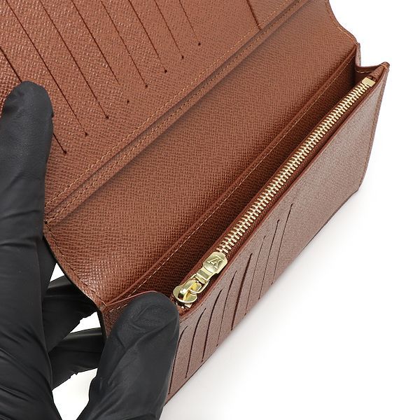 ルイヴィトン モノグラム ポルトフォイユ ブラザ 長財布 茶色 折り財布